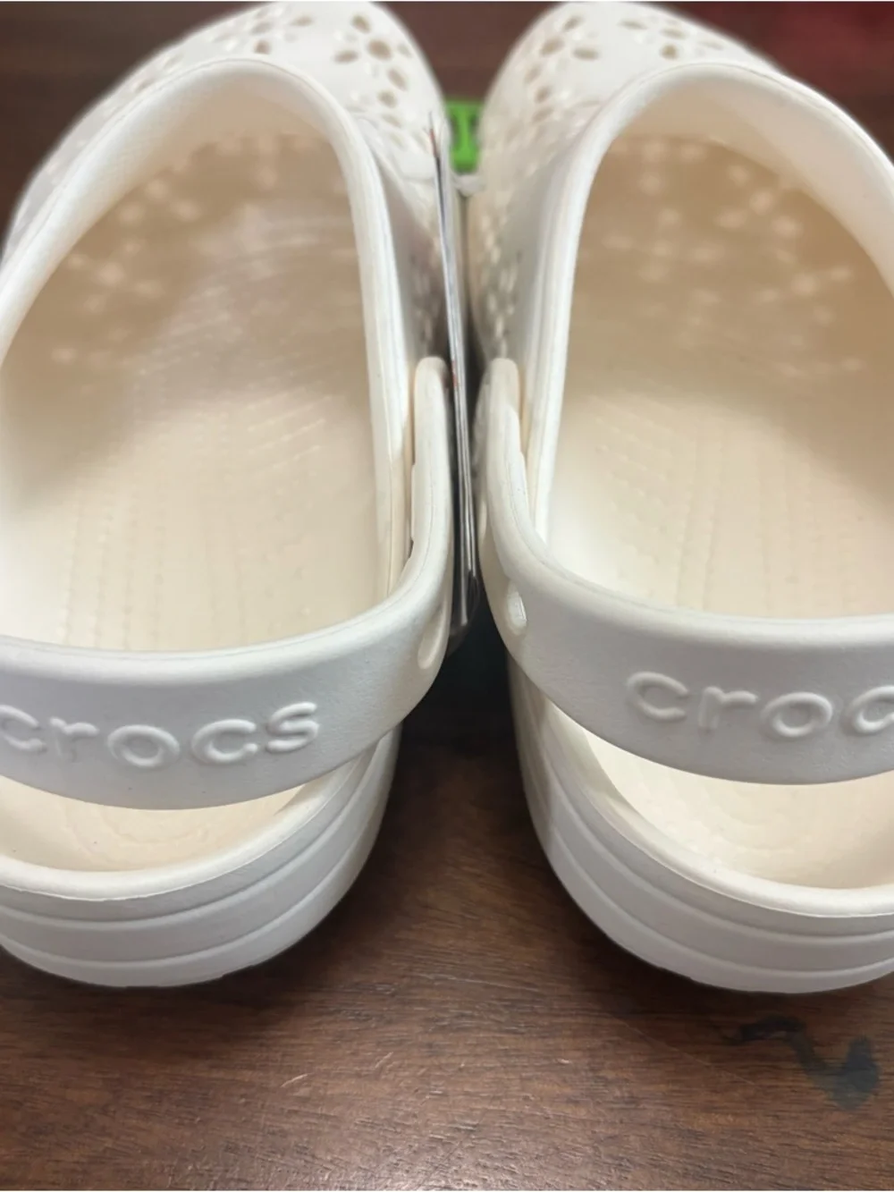 CROCS Classic Floral Cutout Clog in White